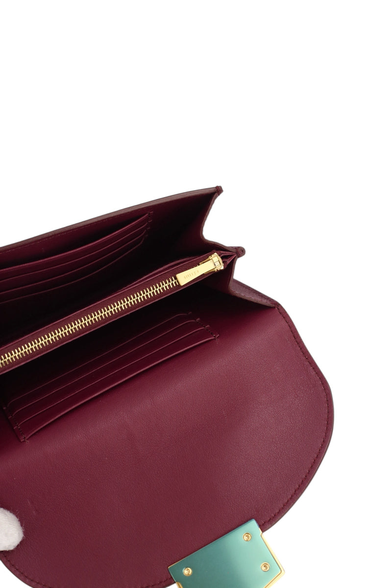 Celine Burgundy Leather Wallet