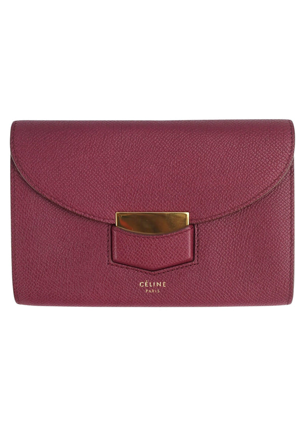 Celine Burgundy Leather Wallet