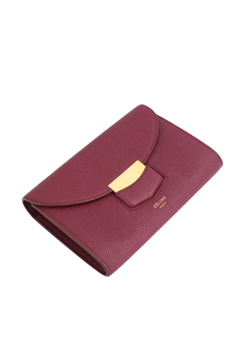 Celine Burgundy Leather Wallet