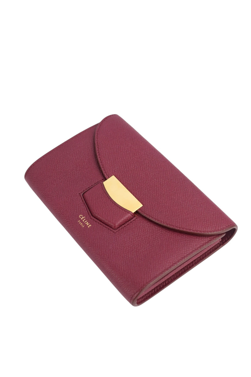 Celine Burgundy Leather Wallet