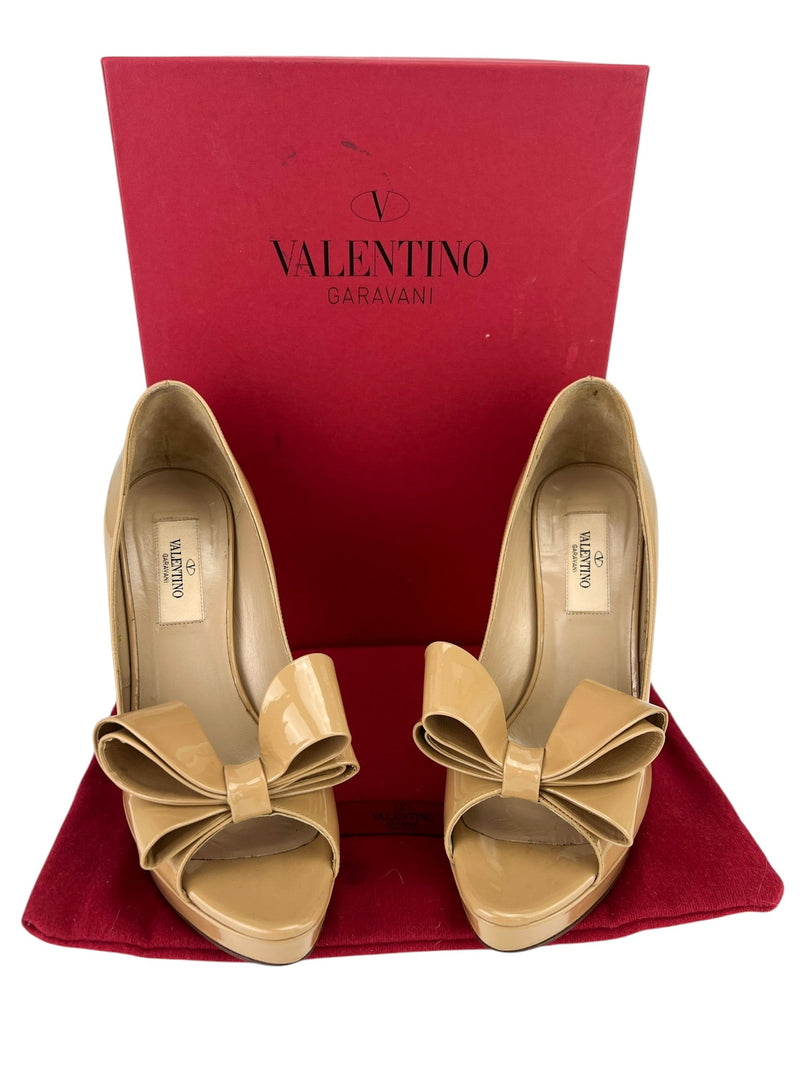 Valentino Beige Bow Heels Size 37