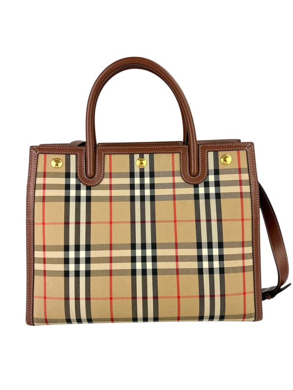 Burberry Haymarket Medium Check Top Handle W/ Duster