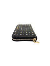 Miu Miu Black Studded Full Zip Wallet