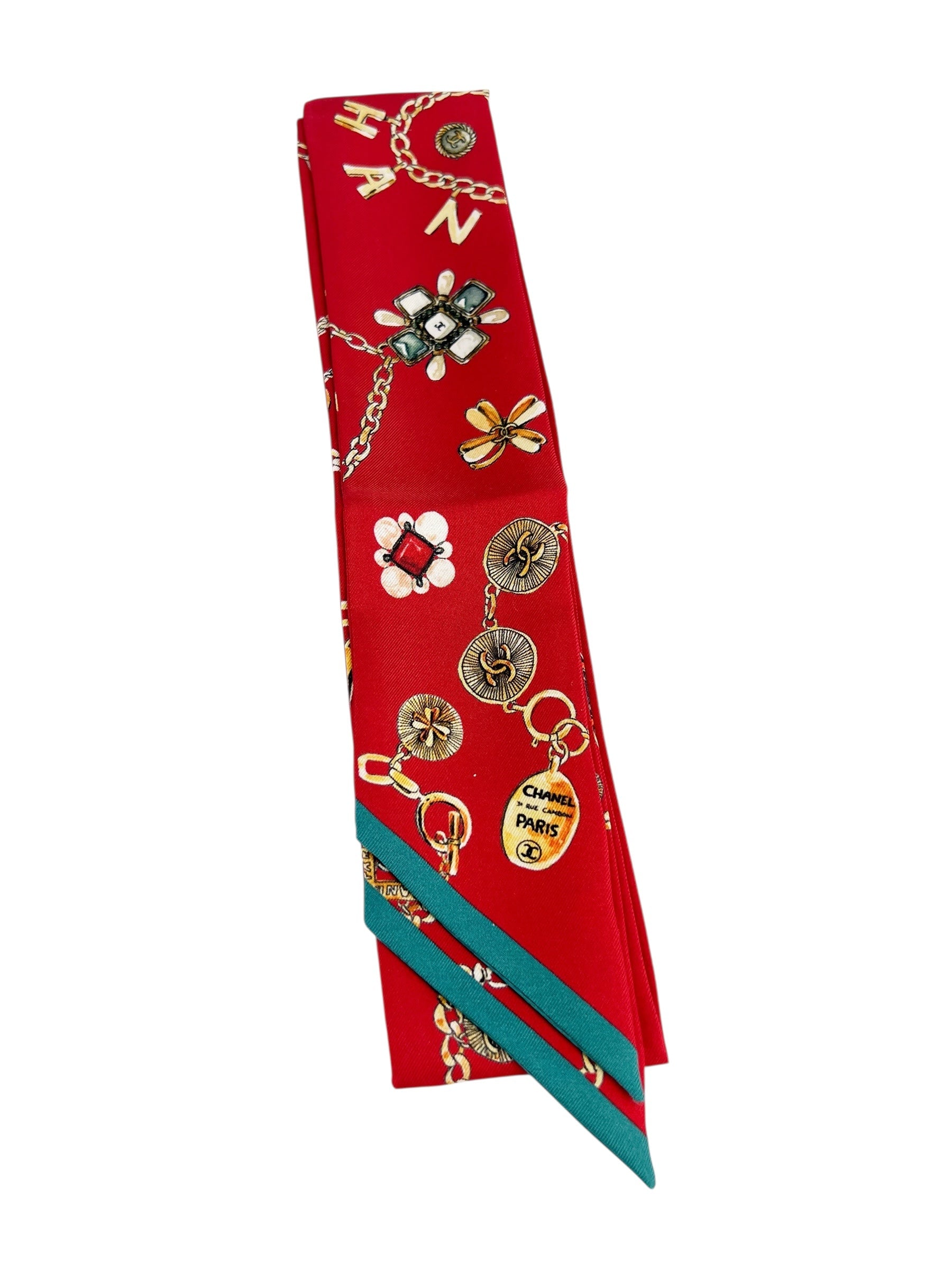 Chanel Silk Scarf & Twilly Set