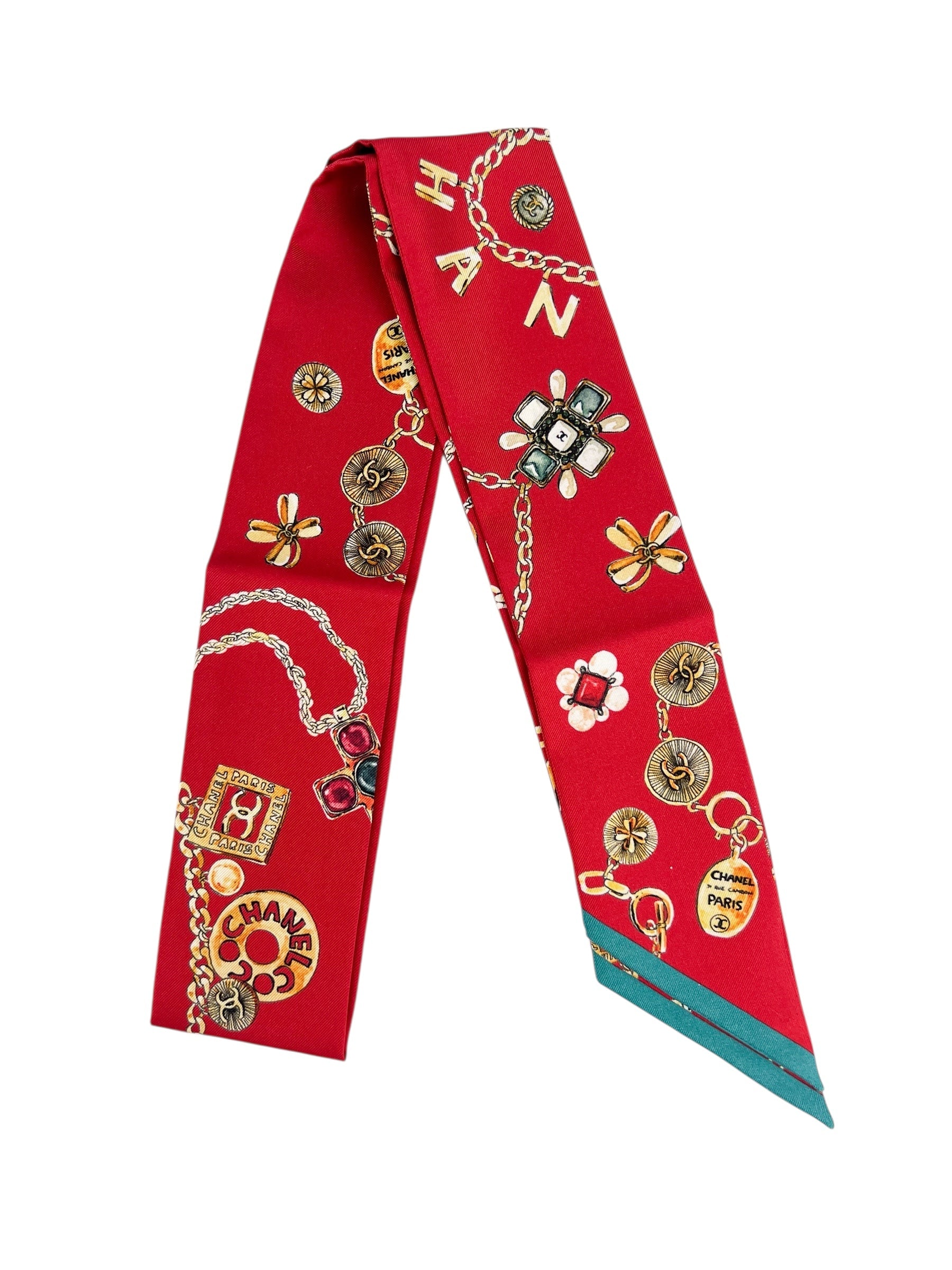 Chanel Silk Scarf & Twilly Set