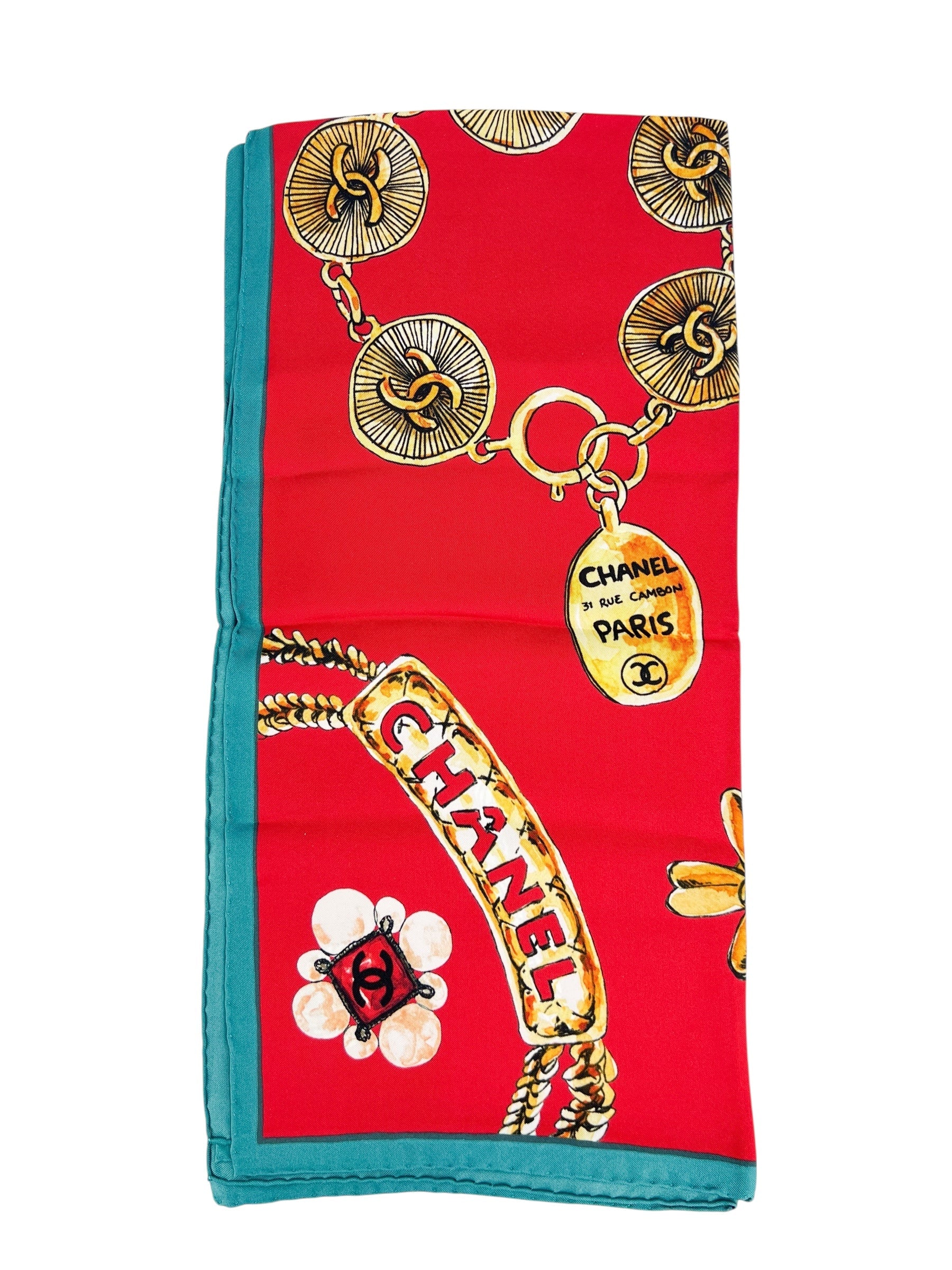 Chanel Silk Scarf & Twilly Set