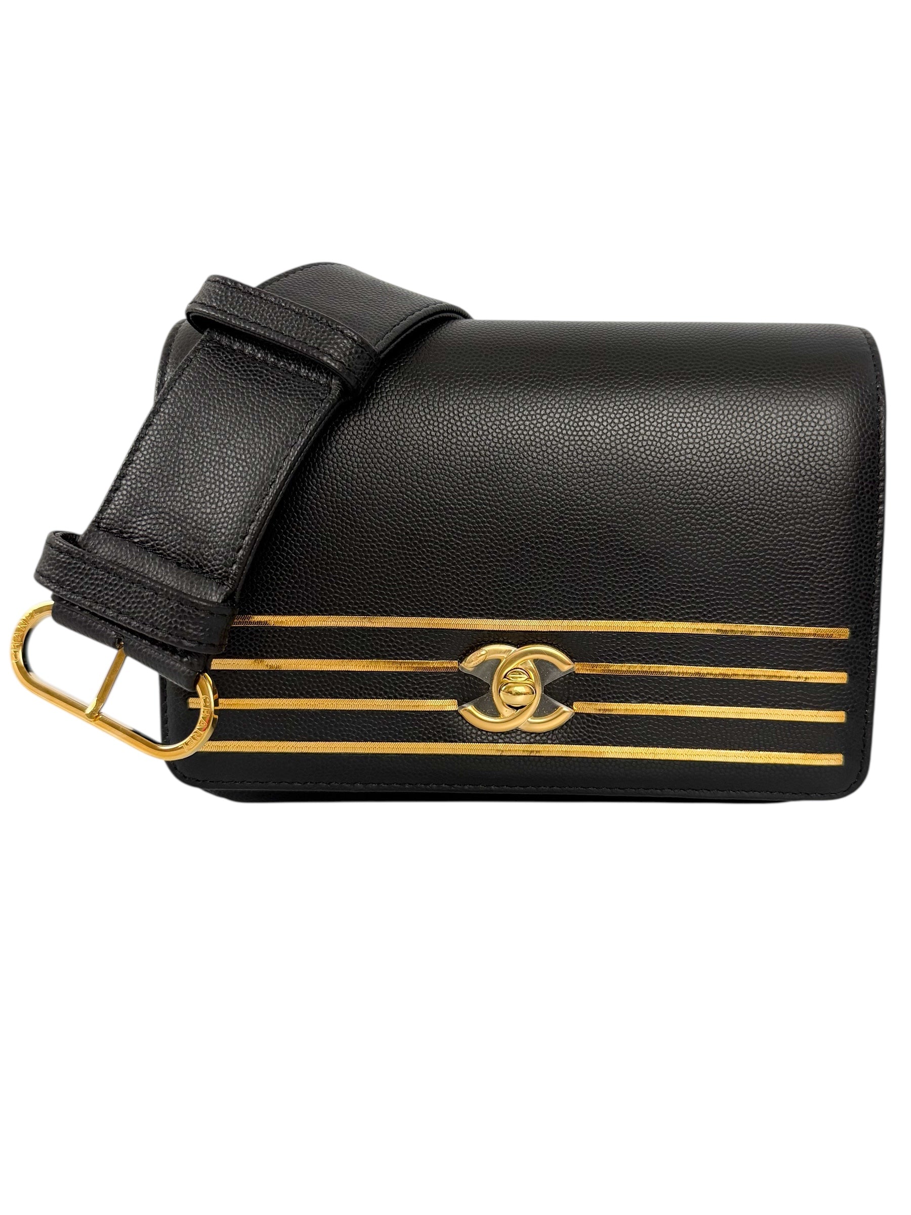chanel-captain-black-caviar-belt-bag-0