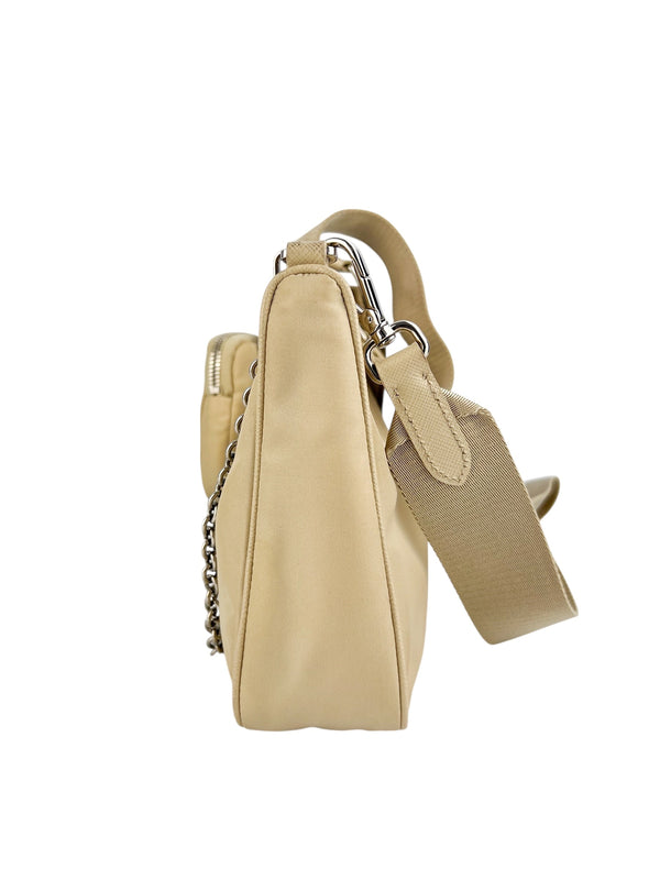 Prada Desert Beige Re-Edition Crossbody (Full Set)