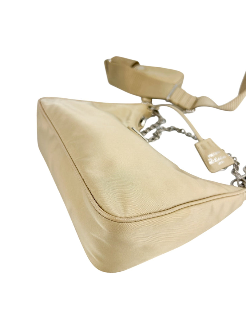 Prada Desert Beige Re-Edition Crossbody (Full Set)