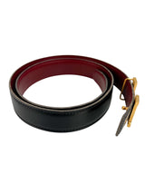 Hermes Black and Red H Belt W/ Gold Hardware Size 65