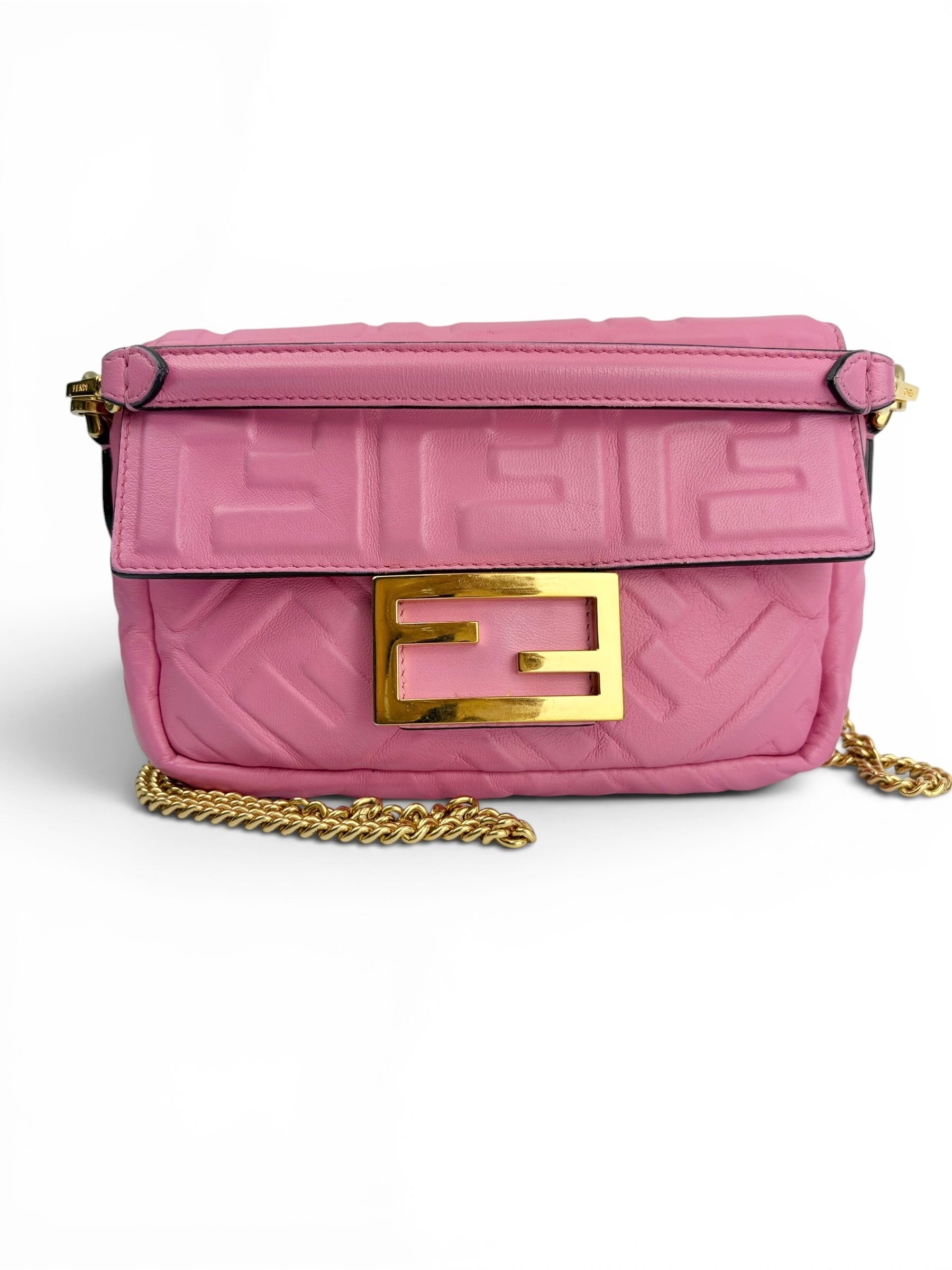 fendi-pink-leather-ff-embossed-mini-baguette-0