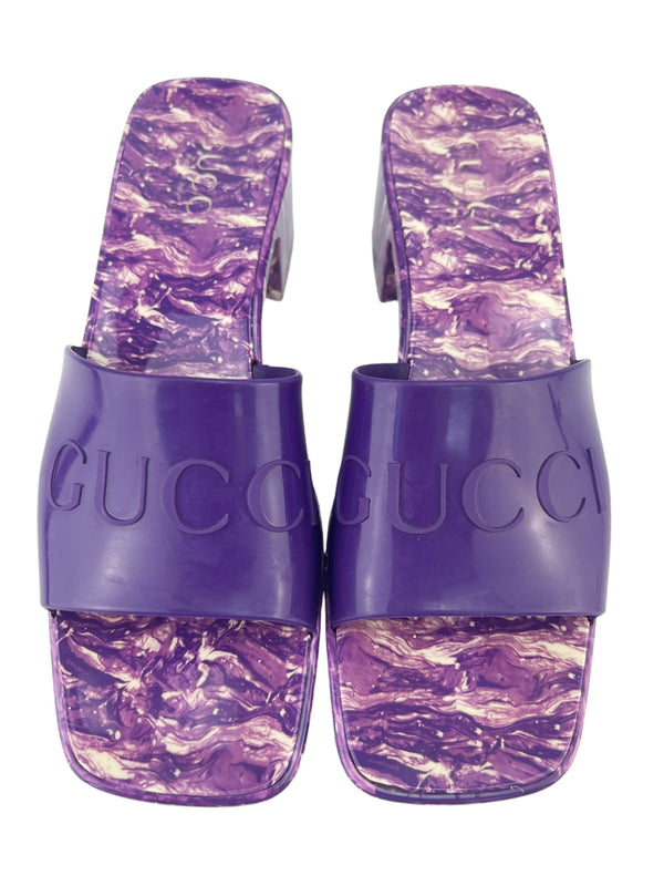 Gucci Purple Rubber Slides