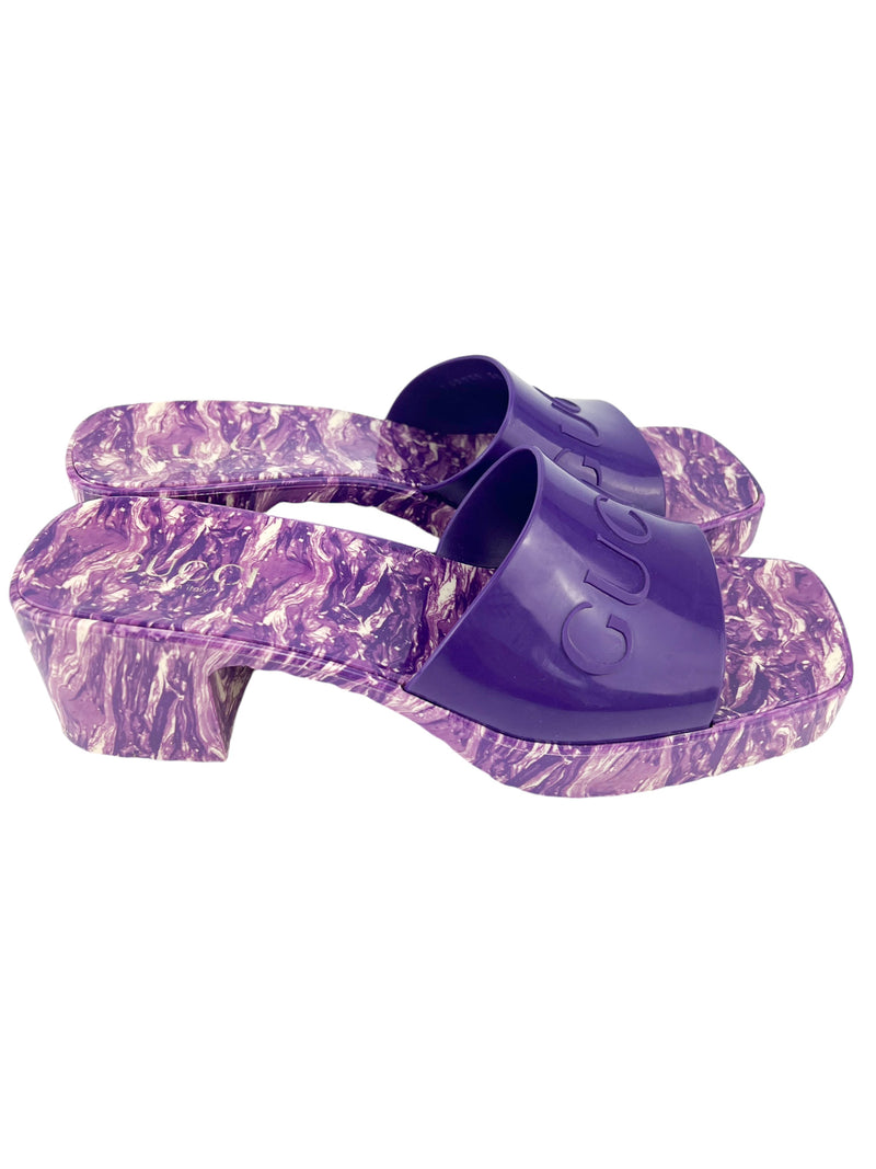 Gucci Purple Rubber Slides