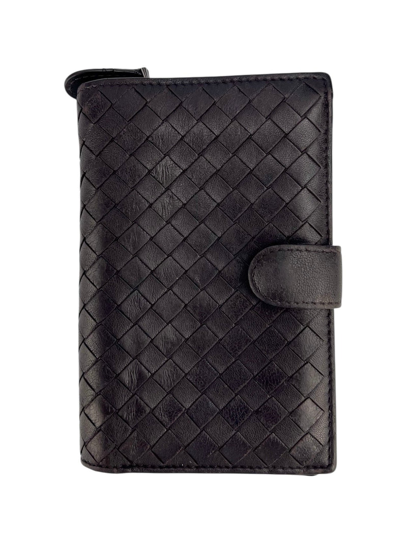 Bottega Veneta Brown Intrecciato Compact Wallet