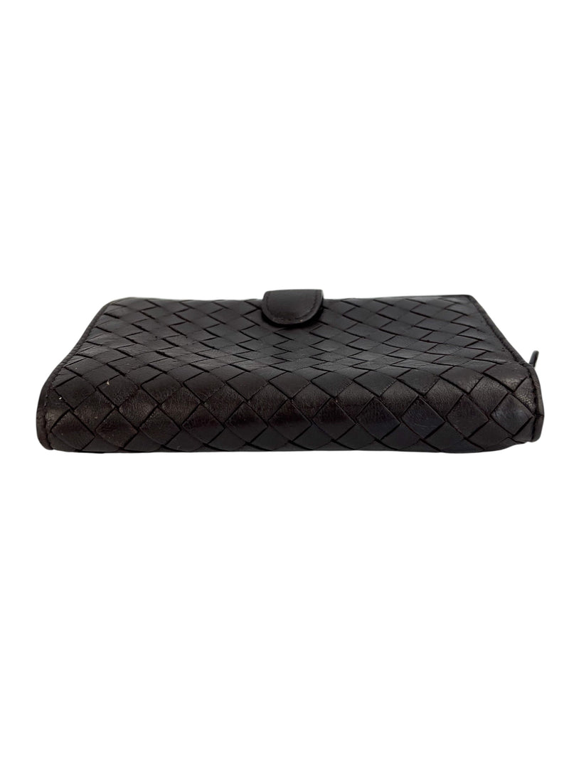 Bottega Veneta Brown Intrecciato Compact Wallet