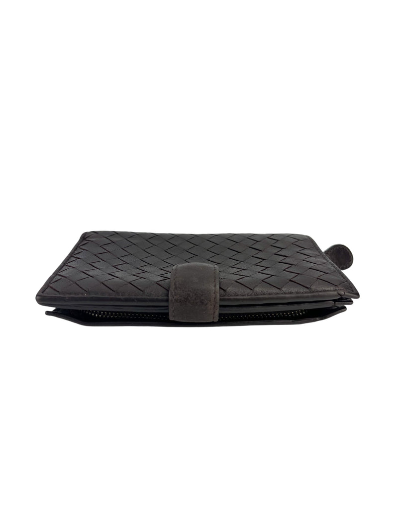 Bottega Veneta Brown Intrecciato Compact Wallet