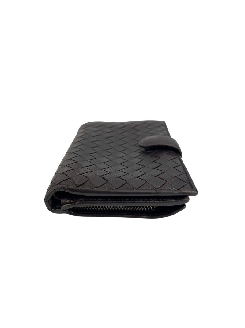 Bottega Veneta Brown Intrecciato Compact Wallet