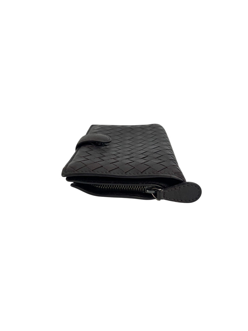 Bottega Veneta Brown Intrecciato Compact Wallet