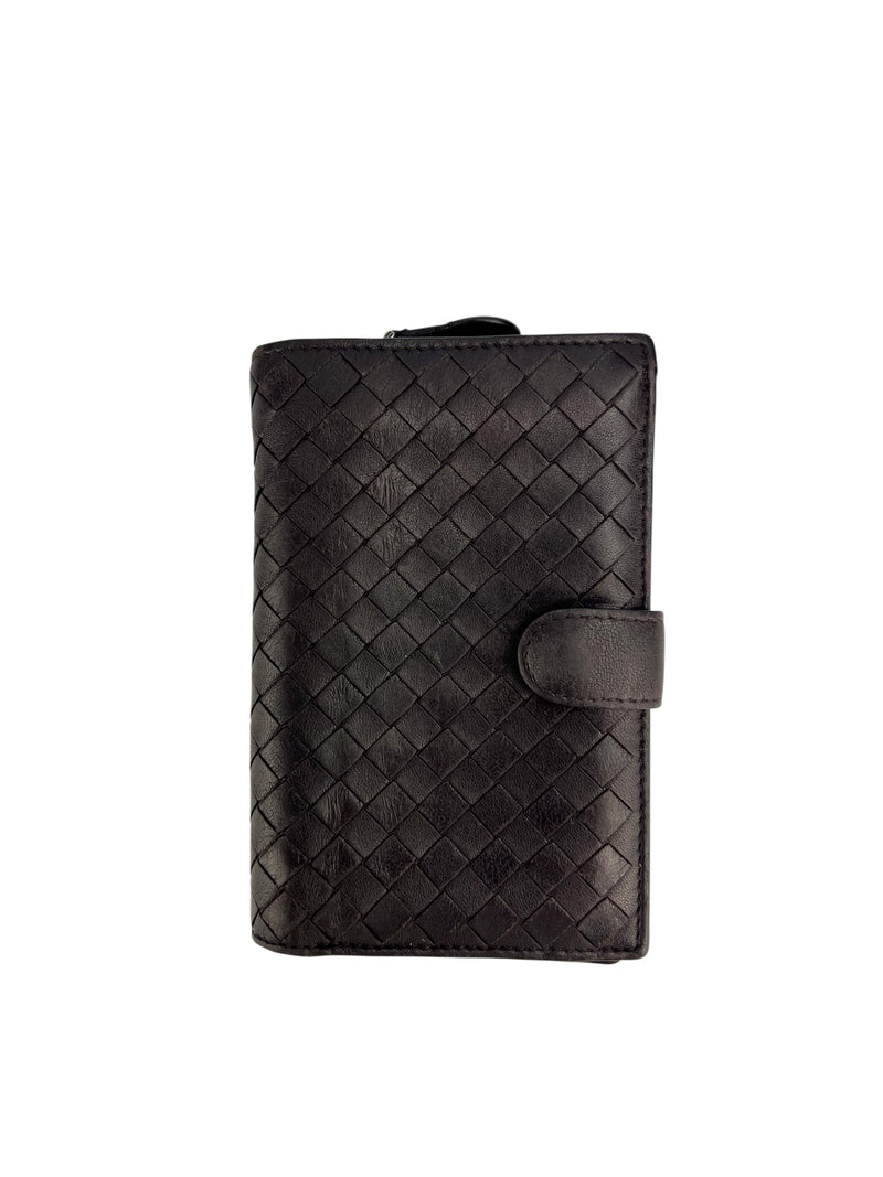 Bottega Veneta Brown Intrecciato Compact Wallet