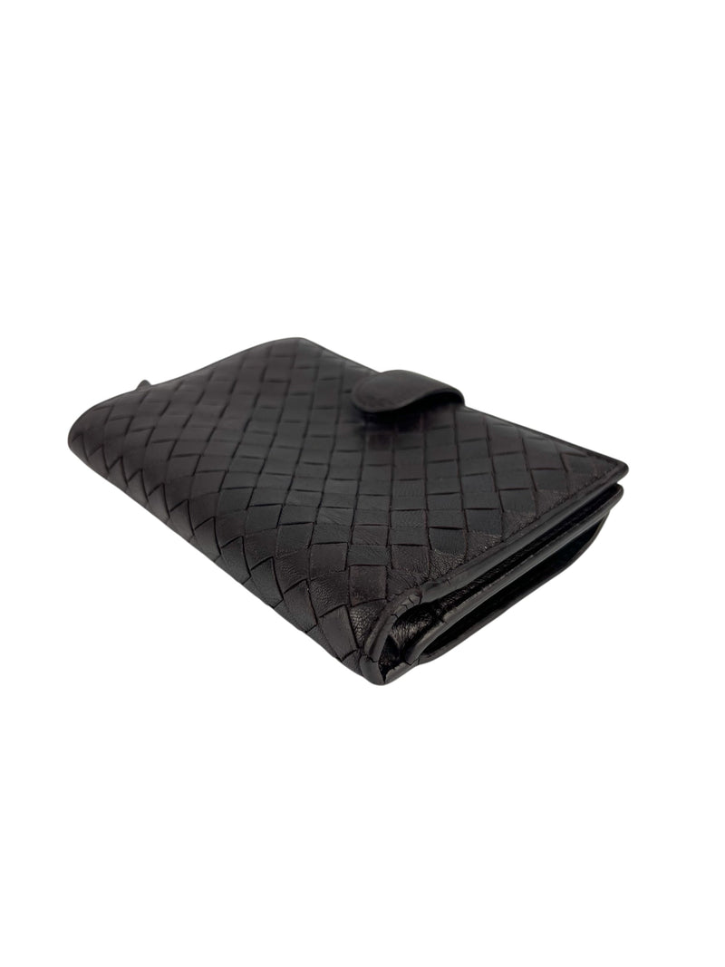 Bottega Veneta Brown Intrecciato Compact Wallet