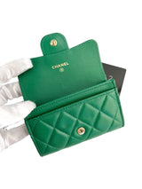Chanel Green Lambskin Card Wallet Full Set