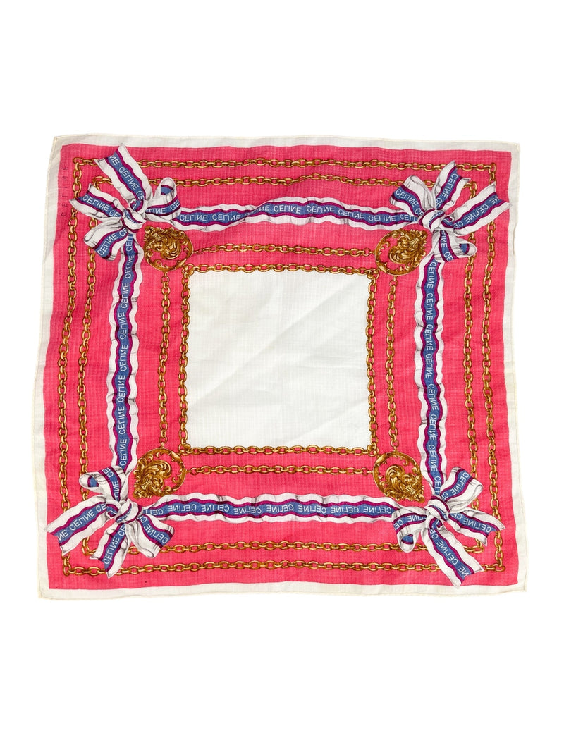 Celine Pink Bow Logo Scarf