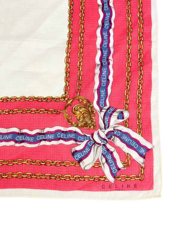 Celine Pink Bow Logo Scarf