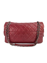 Chanel Burgundy Caviar Single Flap Zip (In Box)
