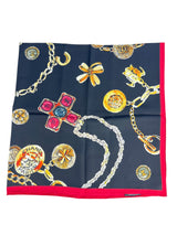 Chanel Black and Red Silk Scarf