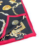 Chanel Black and Red Silk Scarf