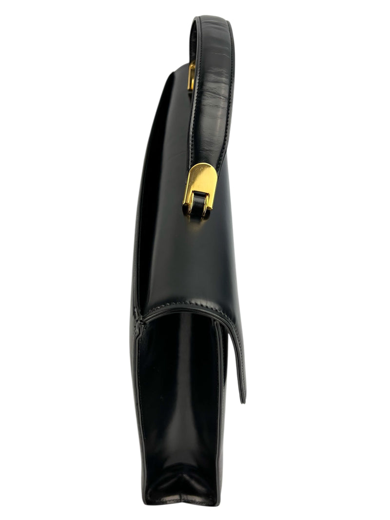 Valentino Vintage Black Leather Briefcase