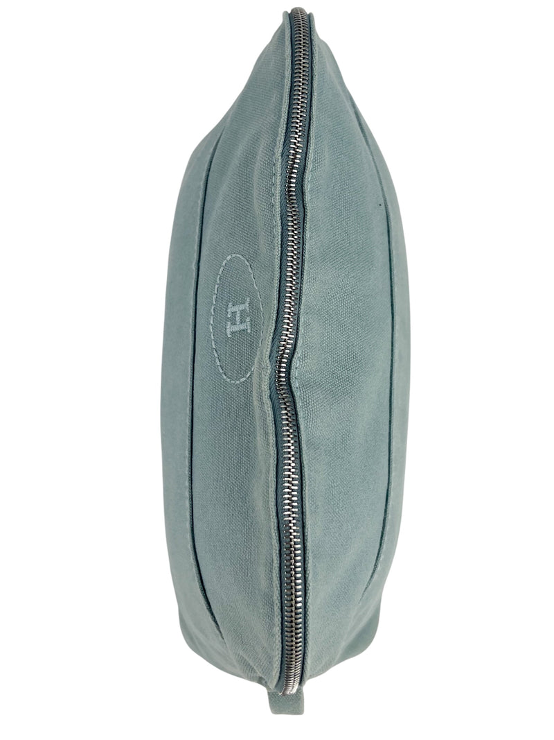 Hermes Light Blue Bolide Canvas Pouch