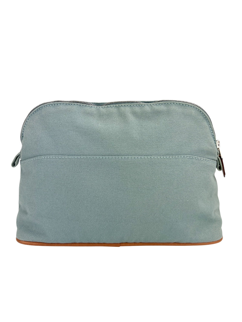 Hermes Light Blue Bolide Canvas Pouch