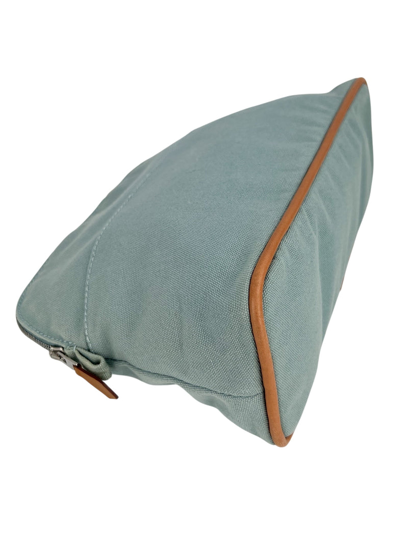Hermes Light Blue Bolide Canvas Pouch