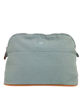 Hermes Light Blue Bolide Canvas Pouch