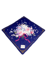 Christian Dior Vintage Blue Bow Floral Scarf