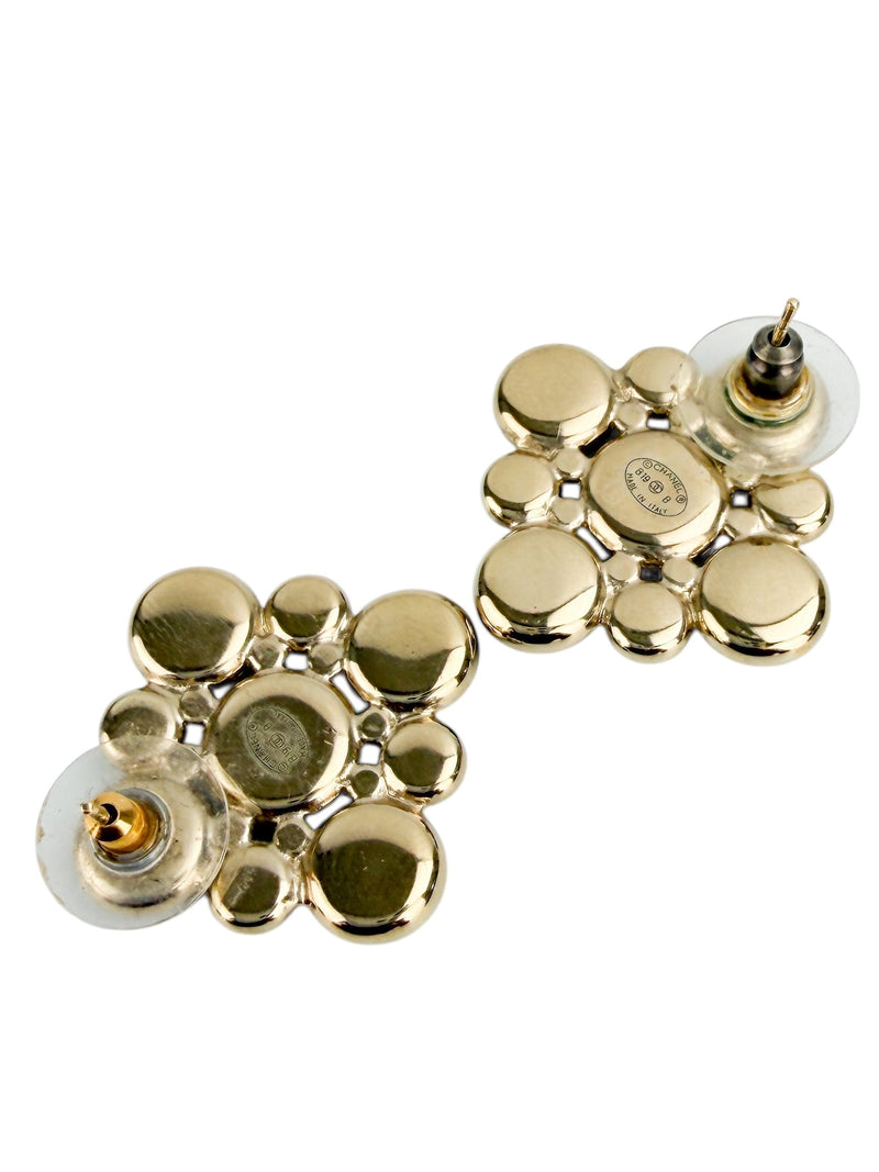 Chanel 2019 Imitation Pearl & Black Glass Earrings