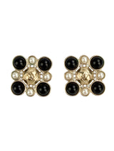 Chanel 2019 Imitation Pearl & Black Glass Earrings
