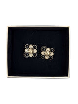 Chanel 2019 Imitation Pearl & Black Glass Earrings