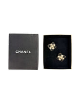 Chanel 2019 Imitation Pearl & Black Glass Earrings