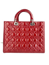 Christian Dior Red Patent Leather Large Lady Dior
