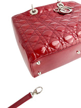 Christian Dior Red Patent Leather Large Lady Dior