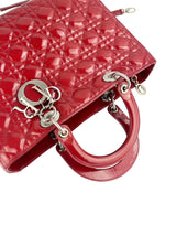 Christian Dior Red Patent Leather Large Lady Dior