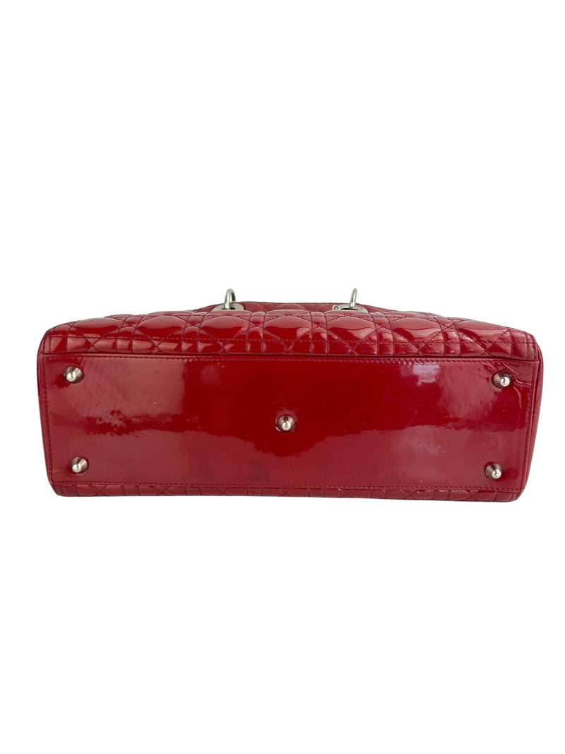 Christian Dior Red Patent Leather Large Lady Dior