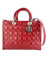 Christian Dior Red Patent Leather Large Lady Dior