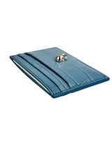 Alexander McQueen Blue Croc Embossed Card Holder