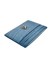 Alexander McQueen Blue Croc Embossed Card Holder