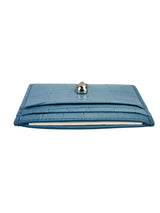 Alexander McQueen Blue Croc Embossed Card Holder