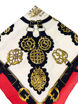 Hermes Cuivreries Motif Silk Scarf