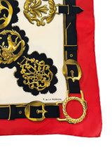 Hermes Cuivreries Motif Silk Scarf